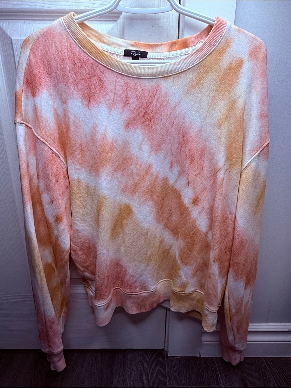Rails Peach, Coral & Cream Tie-Dye Crewneck Sweatshirt